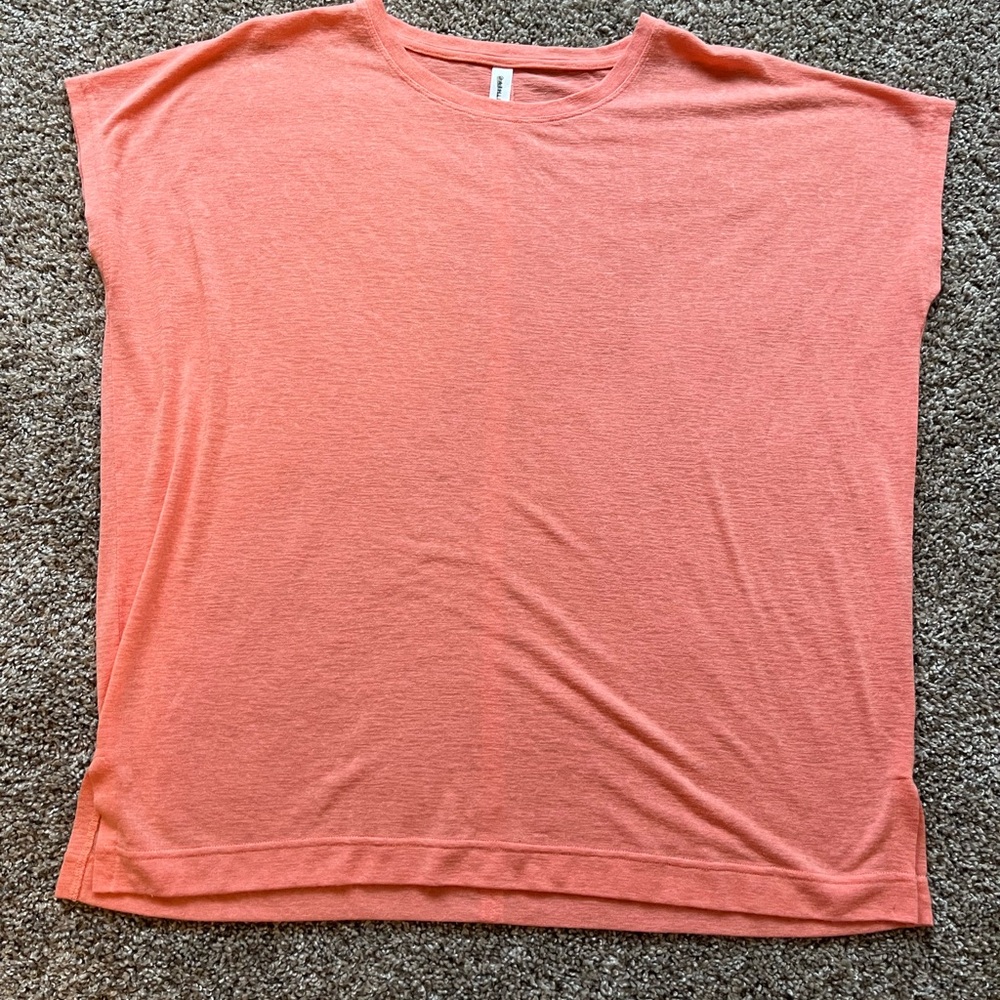 Athleta Coral  Short-Sleeve Crewneck Top